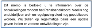 Memo over Pensioenakkoord ontwikkelingen